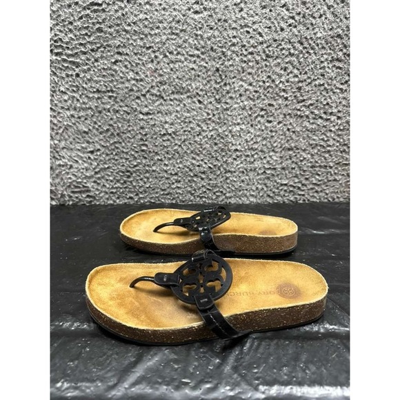 Tory Burch Miller Cloud Leather Slip On Sandals Perfect Black Womens Size 8 US - Picture 5 of 8